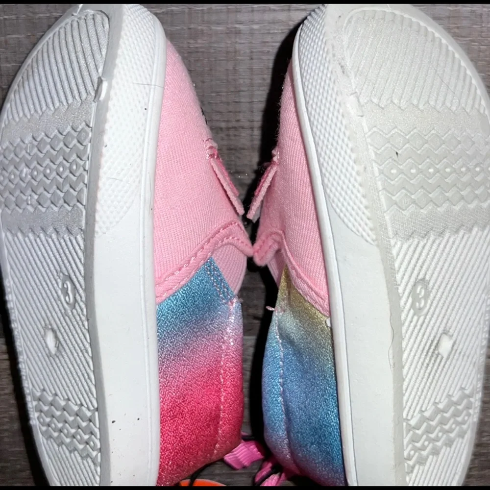 💞 New Baby & Toddler Girl Size 3 Pink Princess Kitty Closed Toe Slip On Shoes